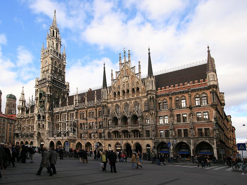 A Marienplatz, centro histórico de Munique.