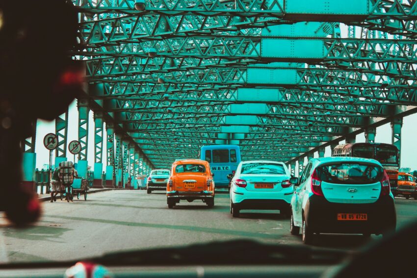 orange van on road during daytime