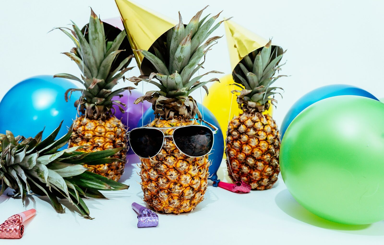 several pineapples at a party