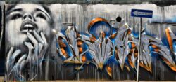 blue and brown wooden wall