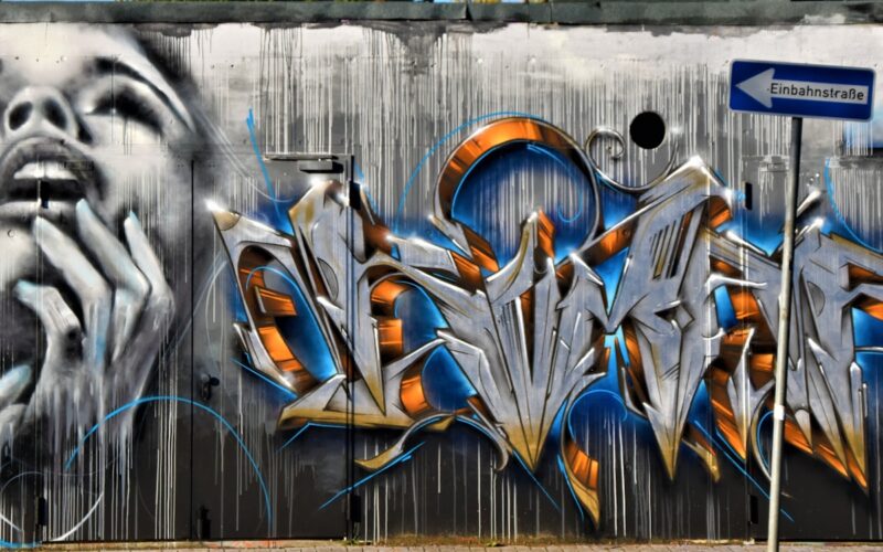 blue and brown wooden wall