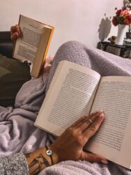 a person reading a book